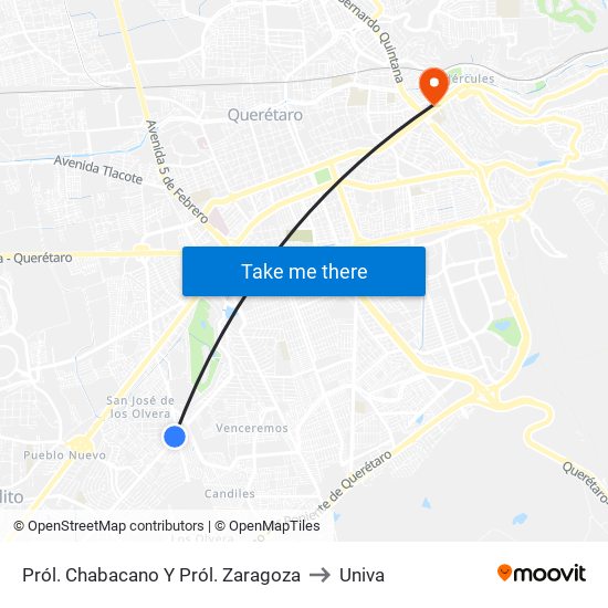 Pról. Chabacano Y Pról. Zaragoza to Univa map