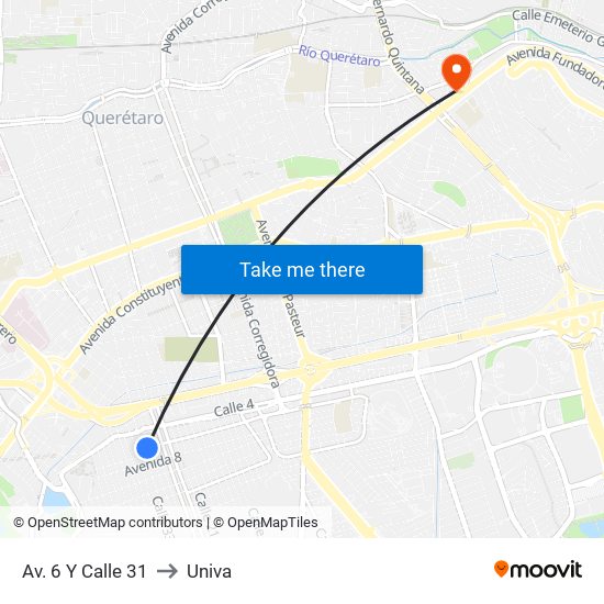 Av. 6 Y Calle 31 to Univa map