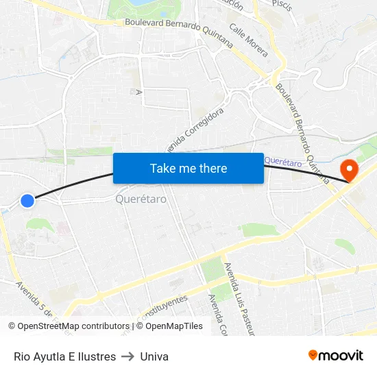 Rio Ayutla E Ilustres to Univa map