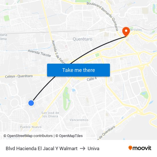 Blvd Hacienda El Jacal Y Walmart to Univa map