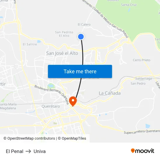 El Penal to Univa map