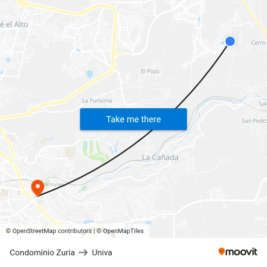 Condominio Zuria to Univa map