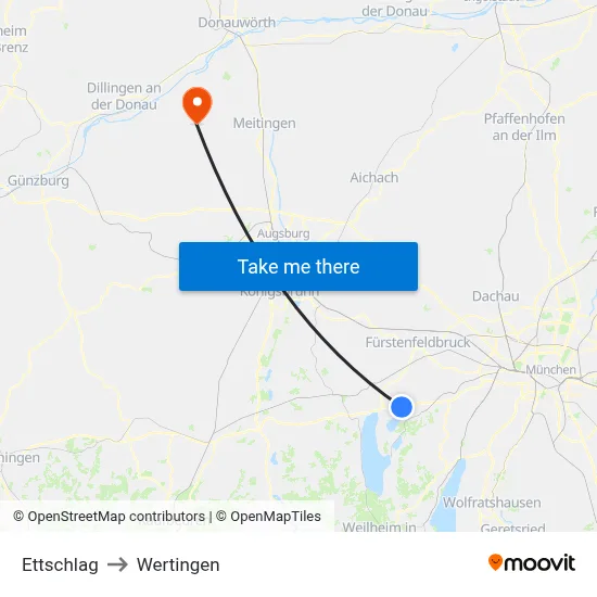 Ettschlag to Wertingen map