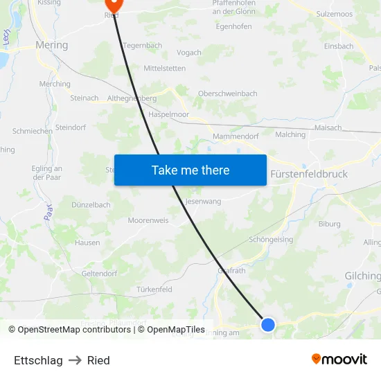 Ettschlag to Ried map