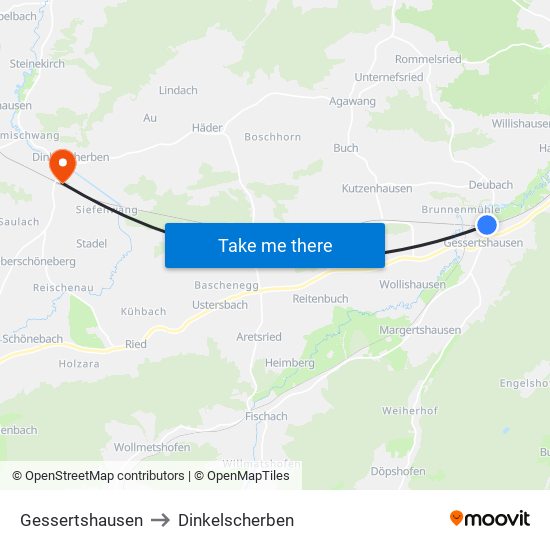 Gessertshausen to Dinkelscherben map