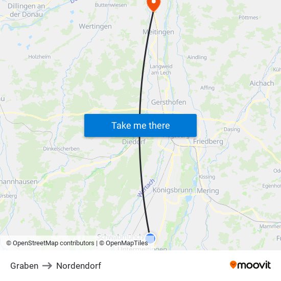 Graben to Nordendorf map