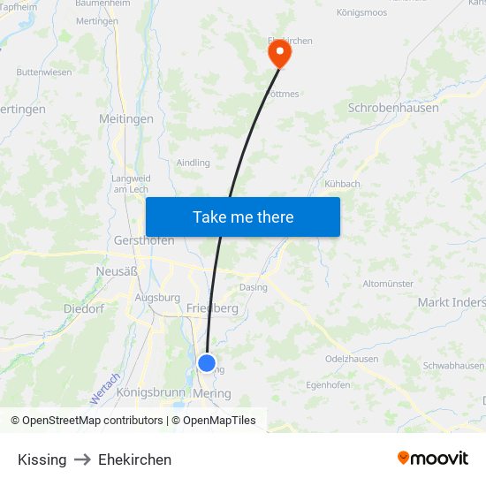 Kissing to Ehekirchen map