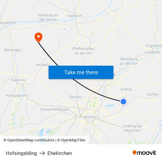 Hofsingelding to Ehekirchen map