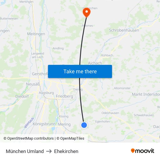 München Umland to Ehekirchen map