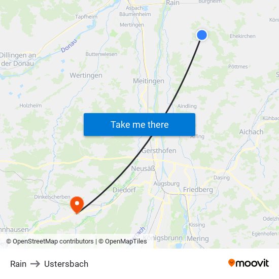 Rain to Ustersbach map