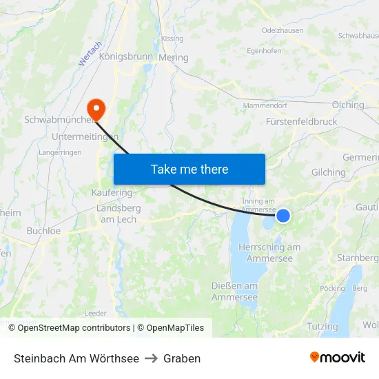 Steinbach Am Wörthsee to Graben map