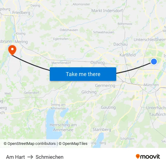 Am Hart to Schmiechen map