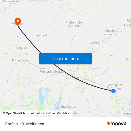 Grafing to Meitingen map