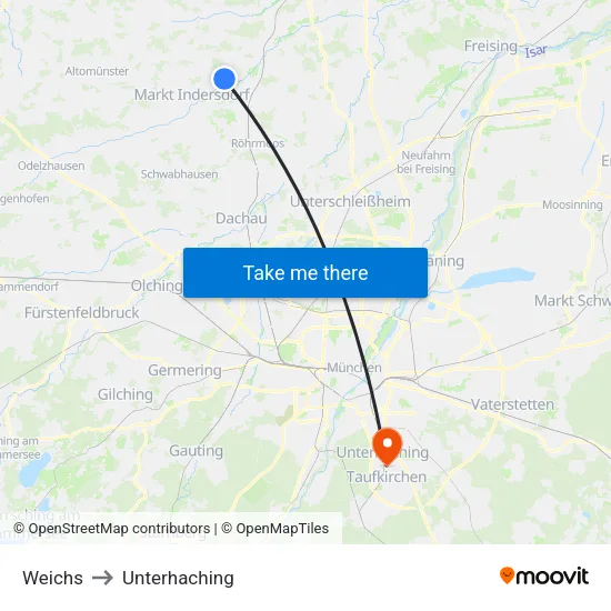 Weichs to Unterhaching map
