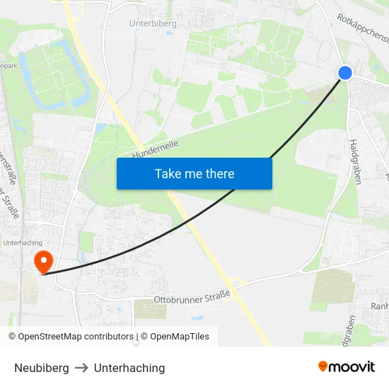 Neubiberg to Unterhaching map