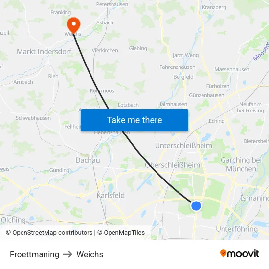 Froettmaning to Weichs map