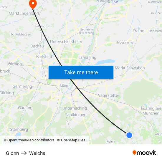 Glonn to Weichs map