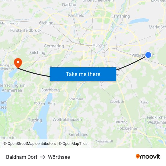 Baldham Dorf to Wörthsee map