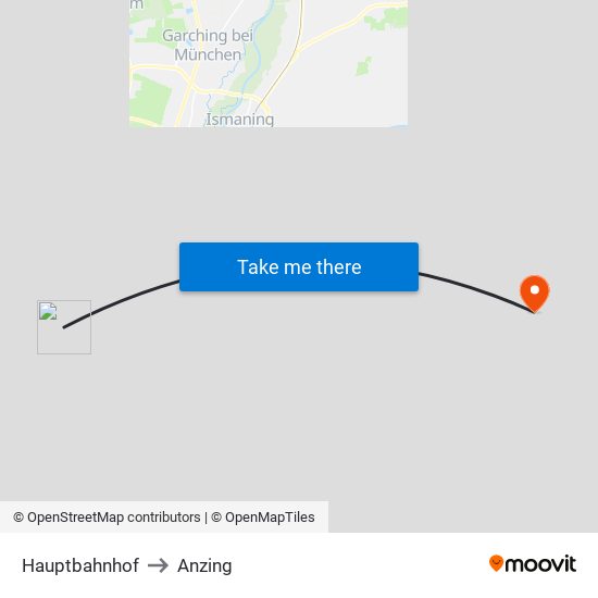 Hauptbahnhof to Anzing map