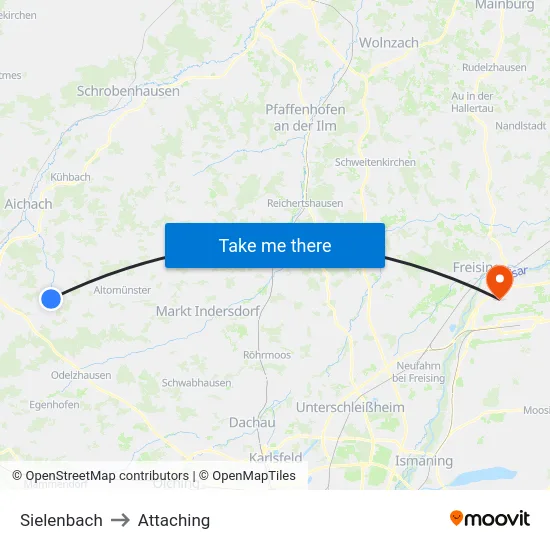 Sielenbach to Attaching map