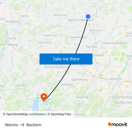 Weichs to Bachern map