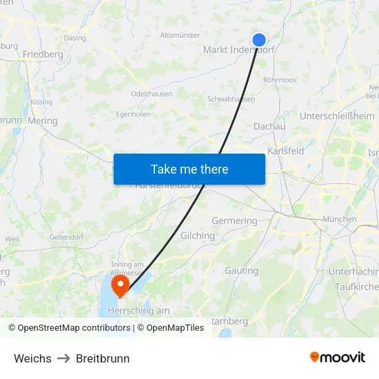 Weichs to Breitbrunn map