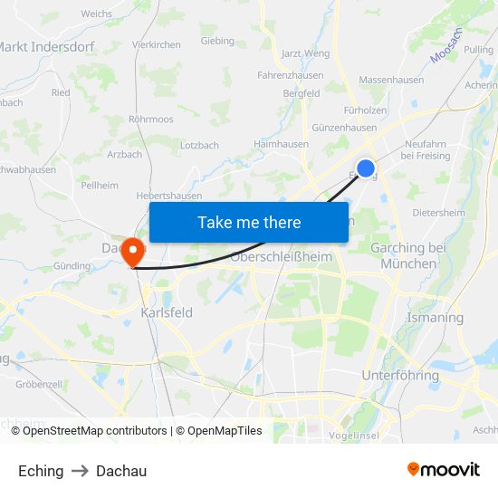 Eching to Dachau map