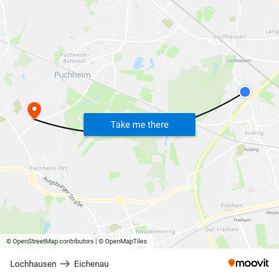 Lochhausen to Eichenau map
