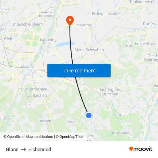 Glonn to Eichenried map