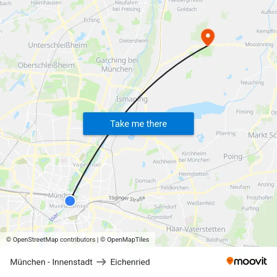 München - Innenstadt to Eichenried map