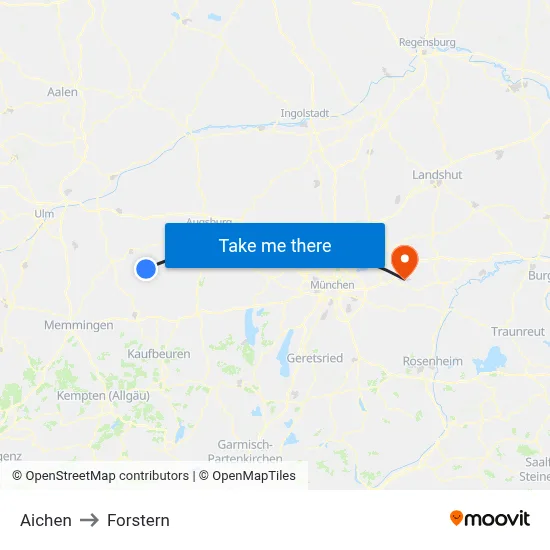 Aichen to Forstern map