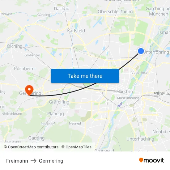 Freimann to Germering map