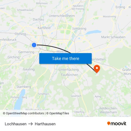 Lochhausen to Harthausen map