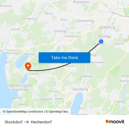 Stockdorf to Hechendorf map