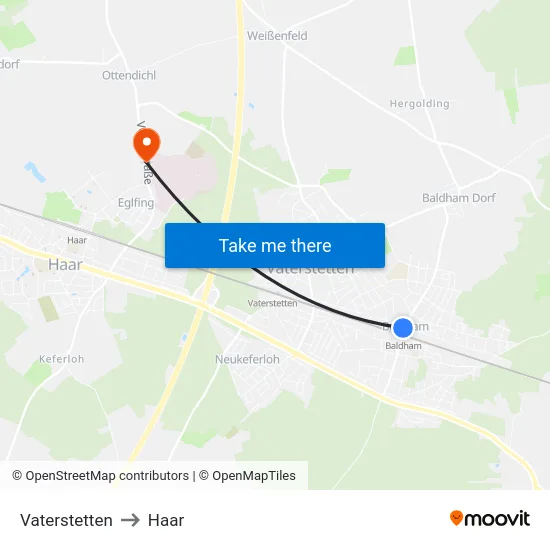 Vaterstetten to Haar map