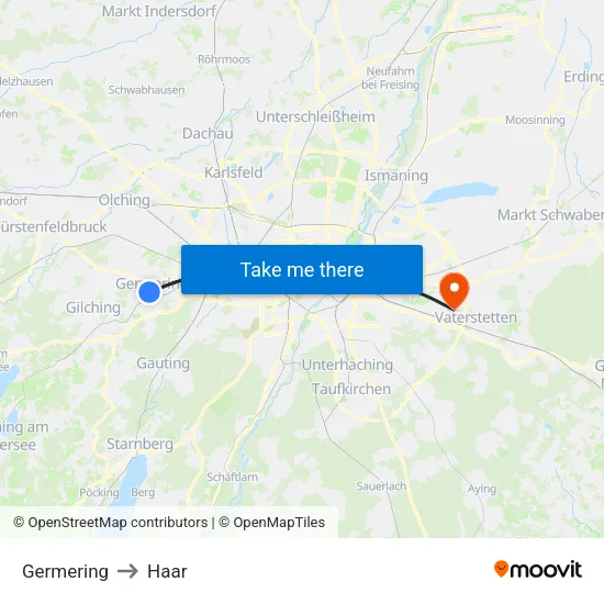 Germering to Haar map