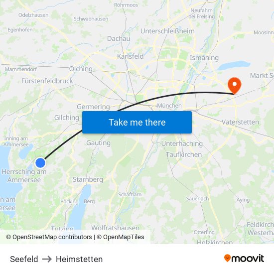 Seefeld to Heimstetten map