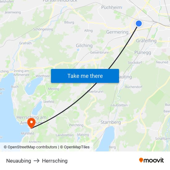 Neuaubing to Herrsching map