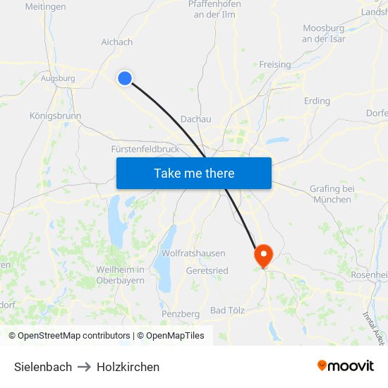 Sielenbach to Holzkirchen map