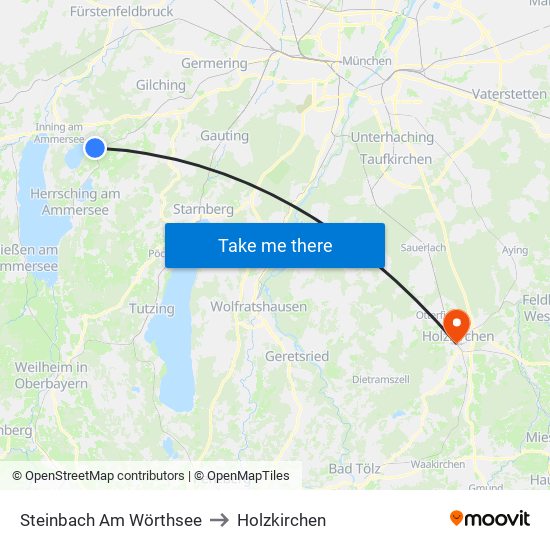 Steinbach Am Wörthsee to Holzkirchen map