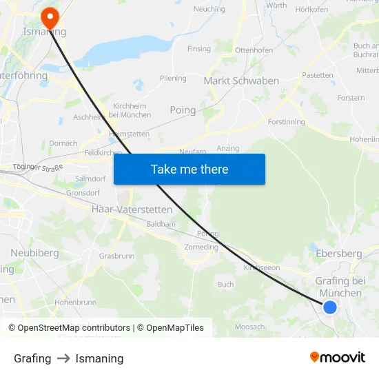 Grafing to Ismaning map