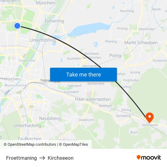 Froettmaning to Kirchseeon map