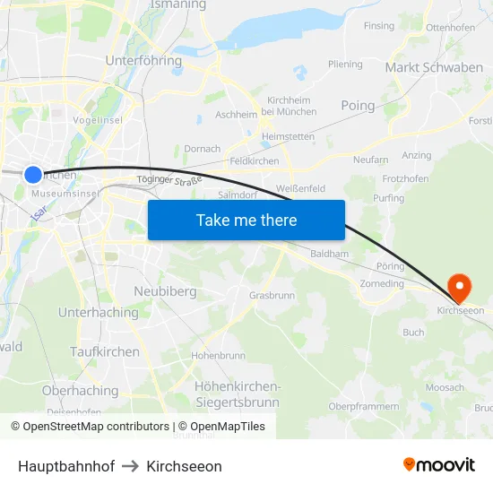 Hauptbahnhof to Kirchseeon map