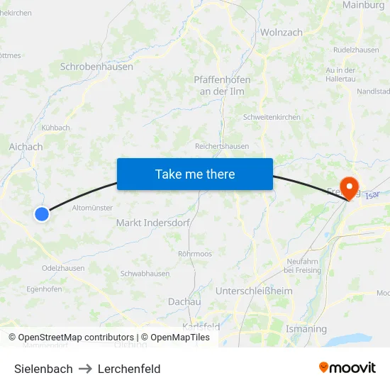 Sielenbach to Lerchenfeld map