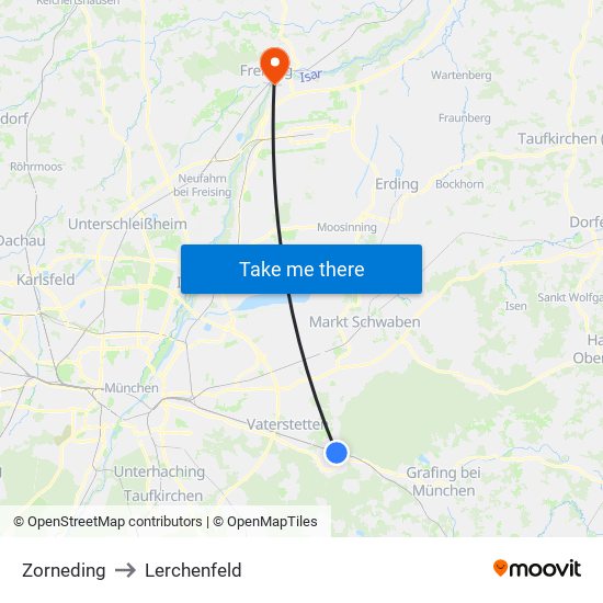 Zorneding to Lerchenfeld map