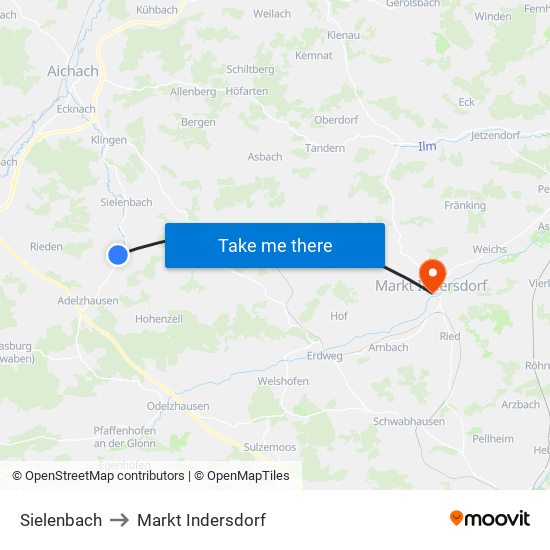 Sielenbach to Markt Indersdorf map