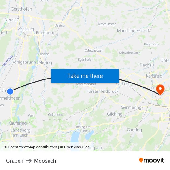 Graben to Moosach map