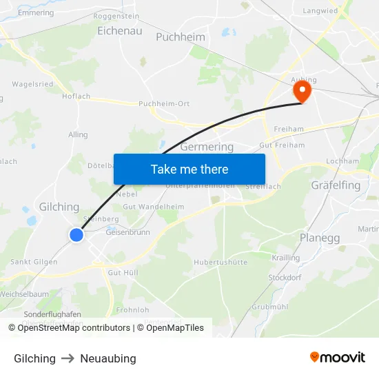 Gilching to Neuaubing map