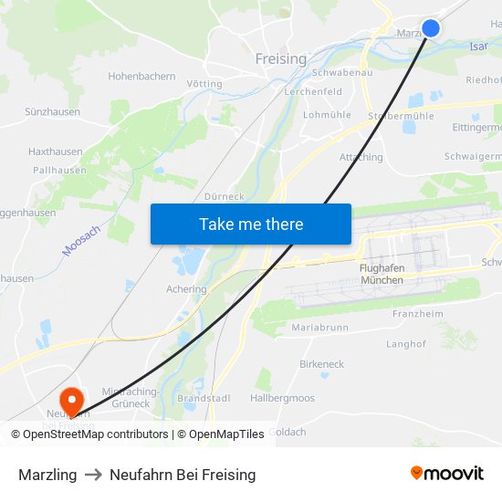 Marzling to Neufahrn Bei Freising map