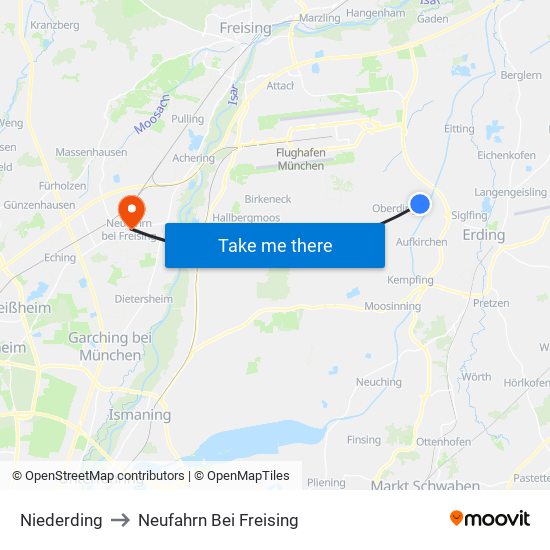 Niederding to Neufahrn Bei Freising map